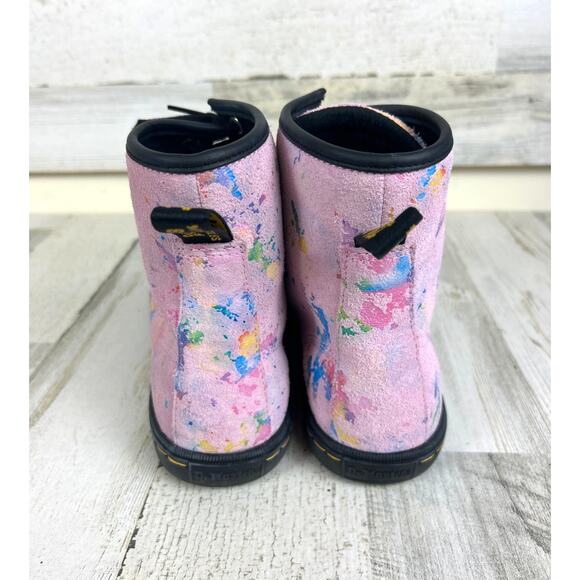 Dr. Martens Women’s 9 Pink Purple 1460 Pascal Confetti Suede Lace-Up Combat Boot - Picture 4 of 10